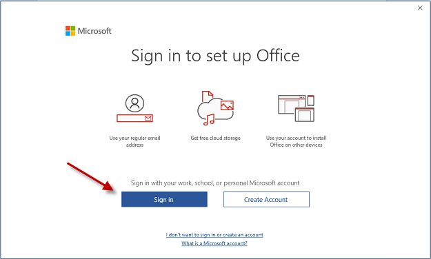 Sign In - Office 365 Unlicensed Product Error