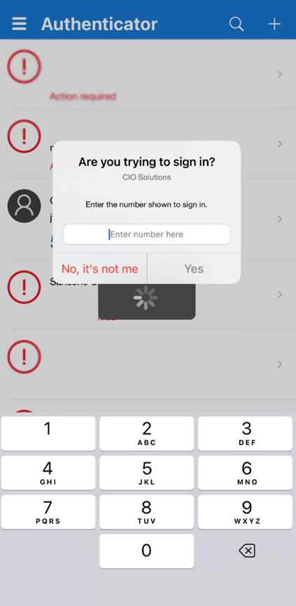 Open the Microsoft Authenticator app on your mobile device